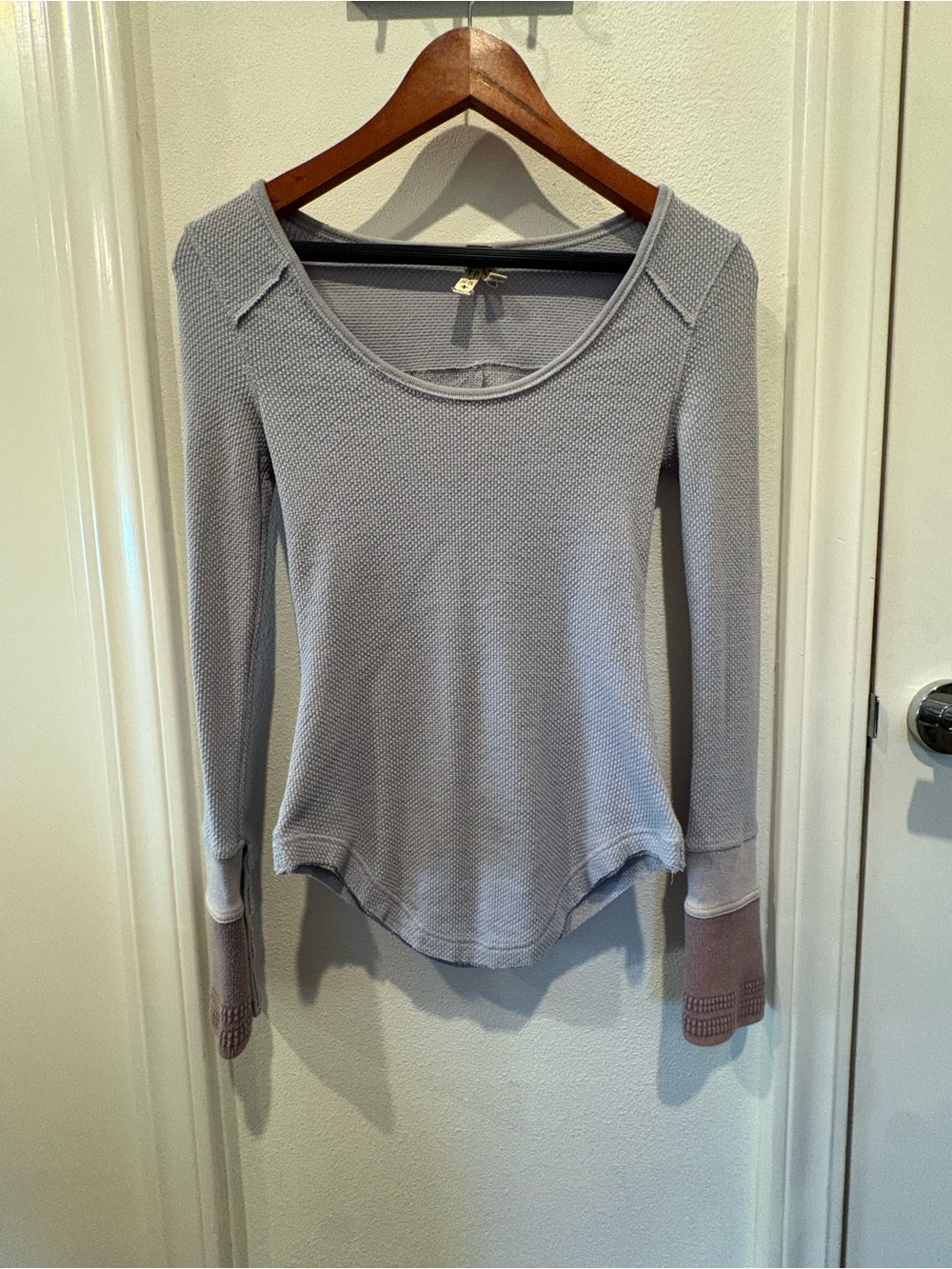 RARE Free People Lavender Sunnie Days Cuff Thermal Top